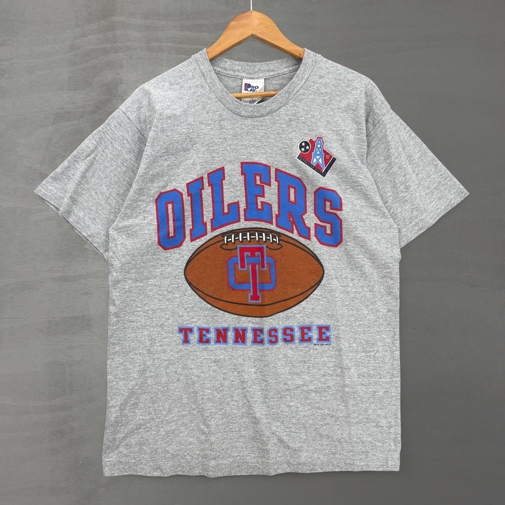 Pro Player Tennessee Oilers T-Shirt Grey RARE Vintage 1997 NFL Football Large